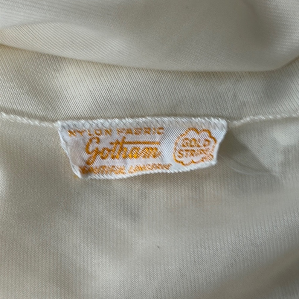Vintage Gotham Gold Stripe Cream White Peignoir Gown SHEER Nightgown Robe Sz 36 - Picture 9 of 11